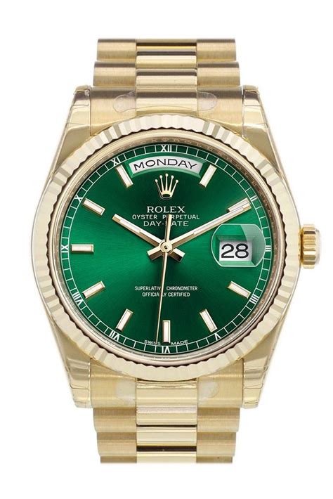 rolex day date 36 green dial|rolex day date 36 price.